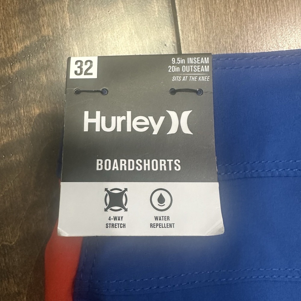Hurley BBQ Summer School Swim Board Short Red White Blue Nwt‎ Mens 32 $50 - Picture 3 of 9